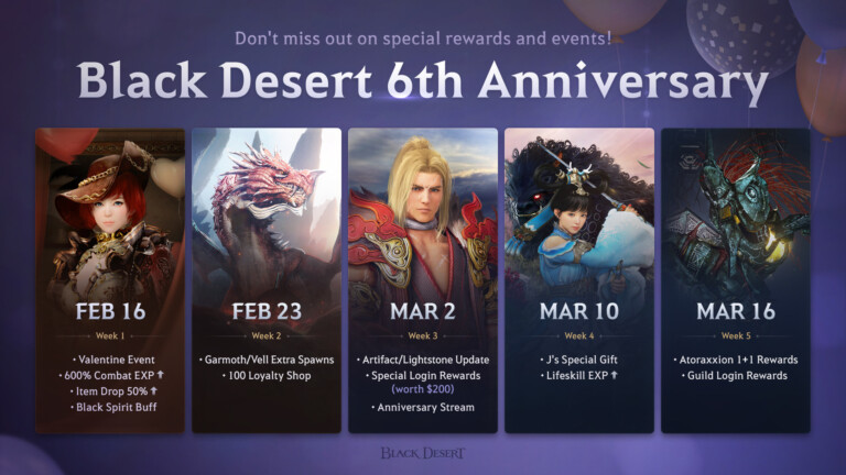 Black Desert Online sexto aniversario