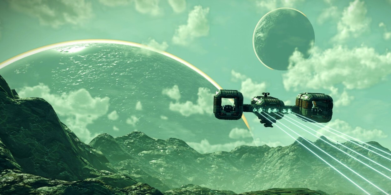 Paisaje alienígena de No Man's Sky en su versión para iPhone y iPad