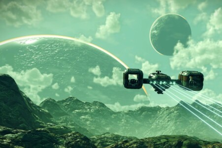Paisaje alienígena de No Man's Sky en su versión para iPhone y iPad