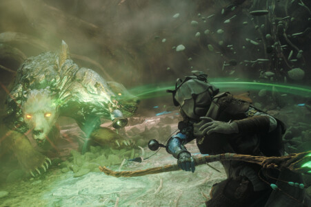 Captura oficial de Soulframe con el protagonista en el mundo de Midrath